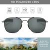 imageSUNGAIT Mens Military Style Polarized Pilot Aviator Sunglasses Bayonet Temples2025 Gunmetal FrameGray Lens