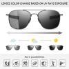 imageSUNGAIT Mens Military Style Polarized Pilot Aviator Sunglasses Bayonet Temples2025 Gunmetal FramePhotochromic Lens