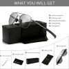 imageSUNGAIT Mens Military Style Polarized Pilot Aviator Sunglasses Bayonet Temples2025 Gunmetal FramePhotochromic Lens