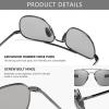 imageSUNGAIT Mens Military Style Polarized Pilot Aviator Sunglasses Bayonet Temples2025 Gunmetal FramePhotochromic Lens
