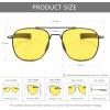 imageSUNGAIT Mens Military Style Polarized Pilot Aviator Sunglasses Bayonet Temples2025 Night Yellow LensGunmetal Frame