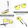imageSUNGAIT Mens Military Style Polarized Pilot Aviator Sunglasses Bayonet Temples2025 Night Yellow LensGunmetal Frame