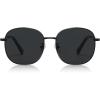 imageSUNGAIT Classic Square Frame Sunglasses for Women Men Trendy UV400 Protection Polarized LightweightBlack Frame Gray Lens