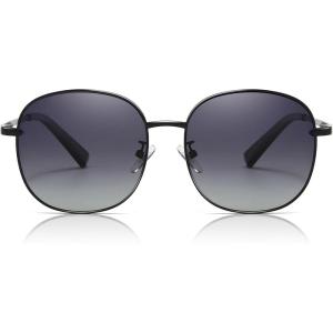 imageSUNGAIT Classic Square Frame Sunglasses for Women Men Trendy UV400 Protection Polarized LightweightBlack Frame Gray Gradient Lens