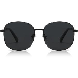 imageSUNGAIT Classic Square Frame Sunglasses for Women Men Trendy UV400 Protection Polarized LightweightBlack Frame Gray Lens