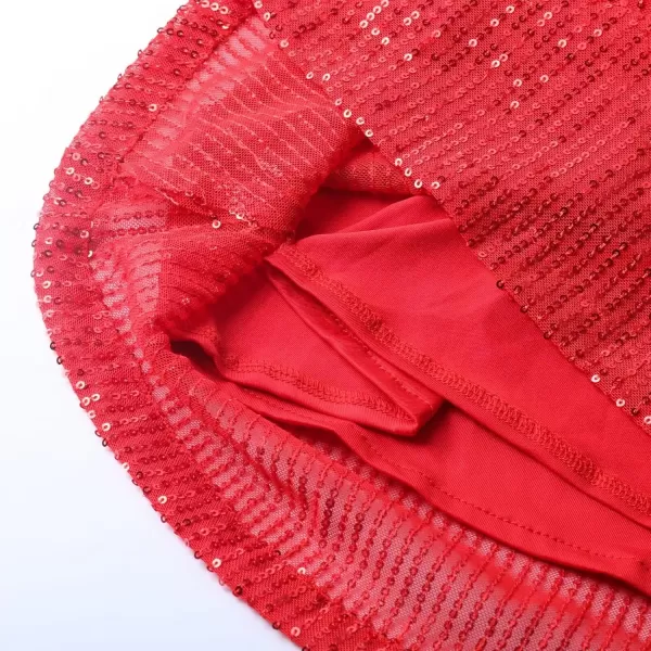 Girls Sequin Dress Halter Neck HandBeaded Tassel Elegant Birthday Wedding Party Maxi DressesRed