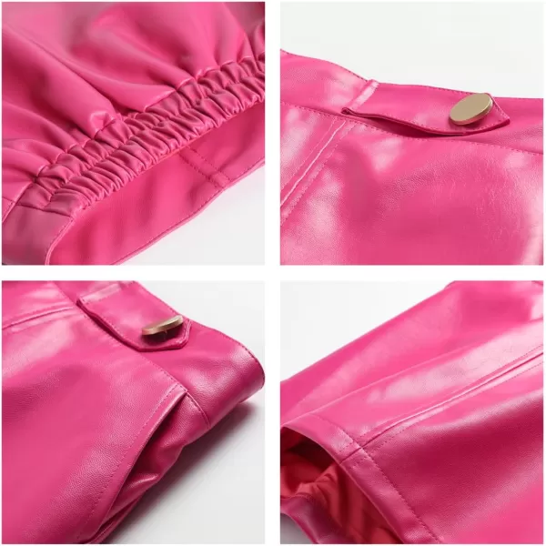 Girls and Toddlers Faux Leather Short SkirtsAll Season Basic SkirtsHot Pink