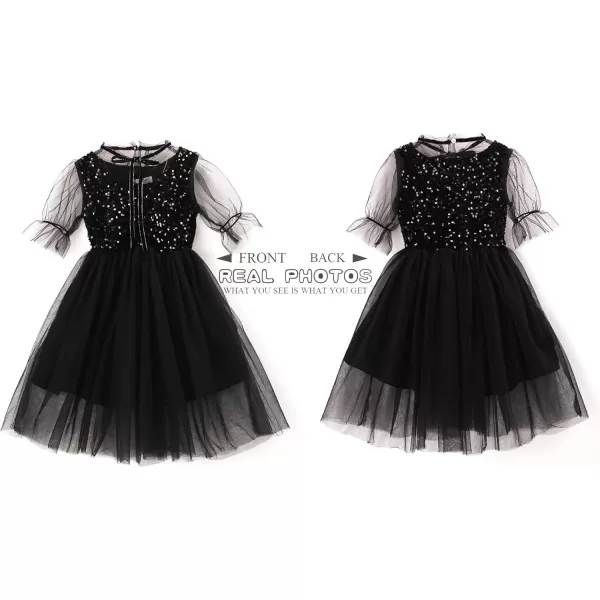Sequin Tulle Party Dress for Girls Kids ampamp Teens Princess Pageant SundressBlack