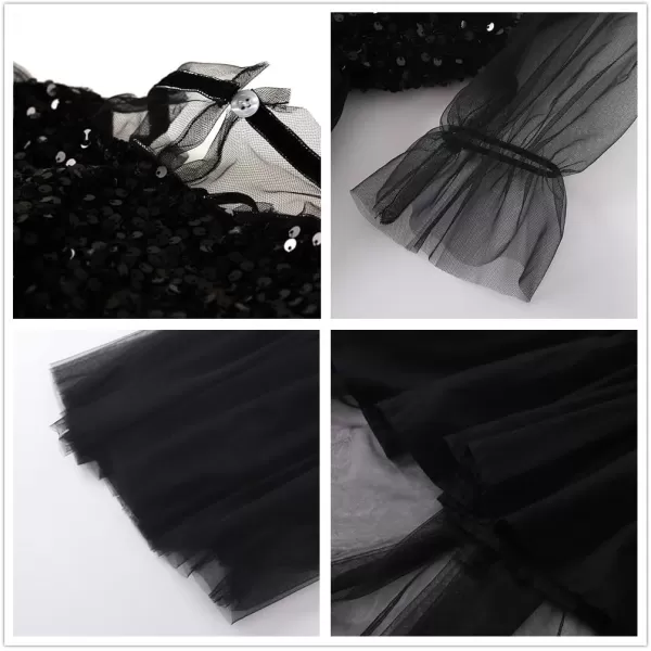Sequin Tulle Party Dress for Girls Kids ampamp Teens Princess Pageant SundressBlack