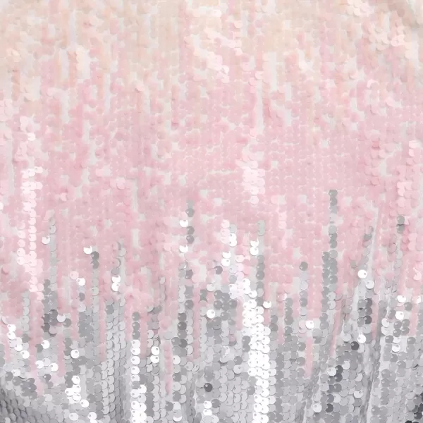 WELAKEN Girls Ombre Sequin Bomber Jacket with Pockets Lightweight Sparkle Long Sleeve Zipper Gradient Jackets for KidOmbre  Light Pink pale Yellow