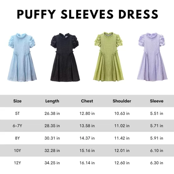 WELAKEN Girls Ruffle Dress Puff Sleeves Summer Casual Sundress with Lining for Toddler ampamp Kids ampamp Little GirlGreen bubble