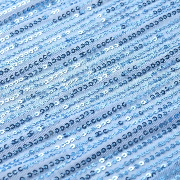 WELAKEN Girls Sequin Dress for Kids Sparkly Halter Neck Sleeveless Casual Party Wedding Twirl DressesBlue