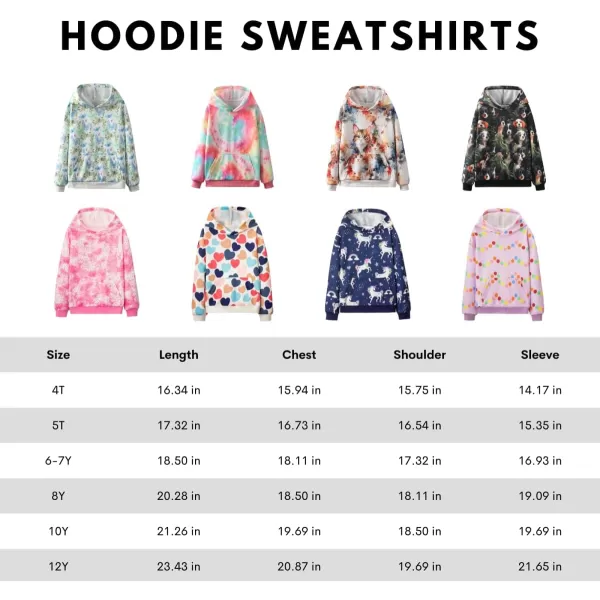 WELAKEN Girls and Toddlers Pullover Printed Hoodie Sweatshirt with Kangaroo PocketButterfly green