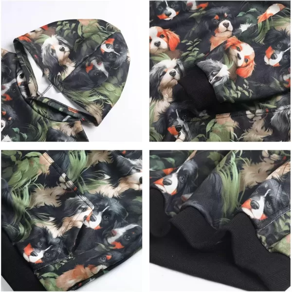 WELAKEN Girls and Toddlers Pullover Printed Hoodie Sweatshirt with Kangaroo PocketDogs black