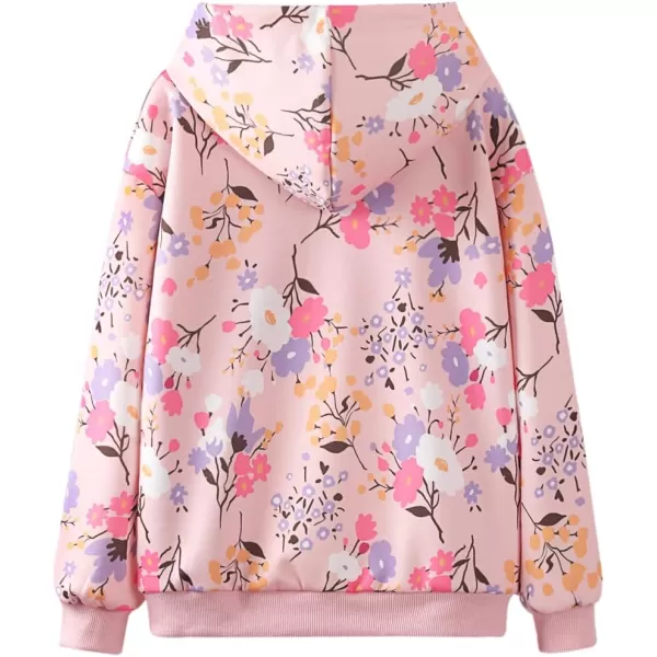 WELAKEN Girls and Toddlers Pullover Printed Hoodie Sweatshirt with Kangaroo PocketFloral