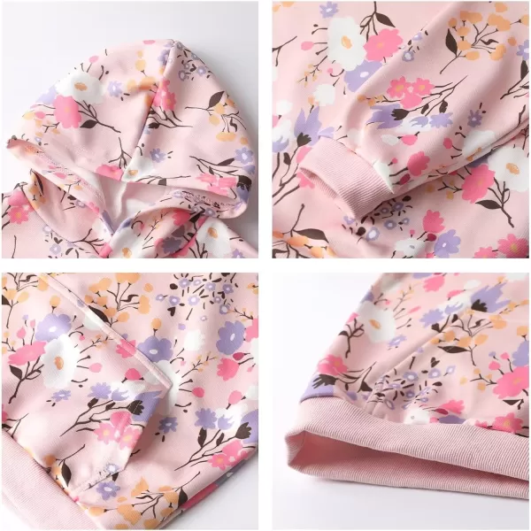 WELAKEN Girls and Toddlers Pullover Printed Hoodie Sweatshirt with Kangaroo PocketFloral