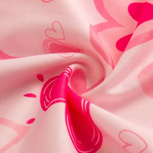 WELAKEN Girls and Toddlers Pullover Printed Hoodie Sweatshirt with Kangaroo PocketPink heart