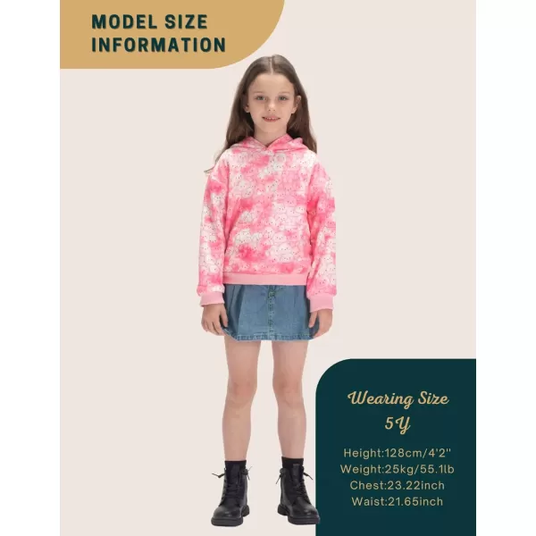 WELAKEN Girls and Toddlers Pullover Printed Hoodie Sweatshirt with Kangaroo PocketPink rabbit
