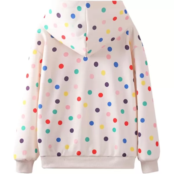 WELAKEN Girls and Toddlers Pullover Printed Hoodie Sweatshirt with Kangaroo PocketPolka Dot