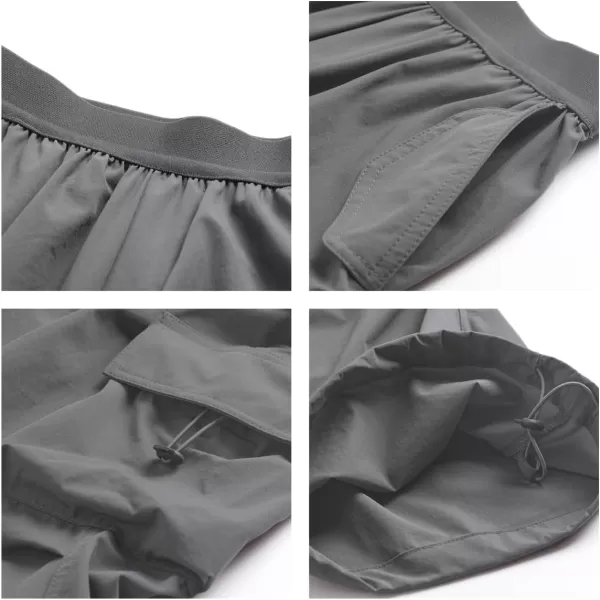 WELAKEN Lightweight Baggy Cargo Pants for Girls Toddler ampamp Kids WaterResistant Utility Parachute Pants with PocketsGrey