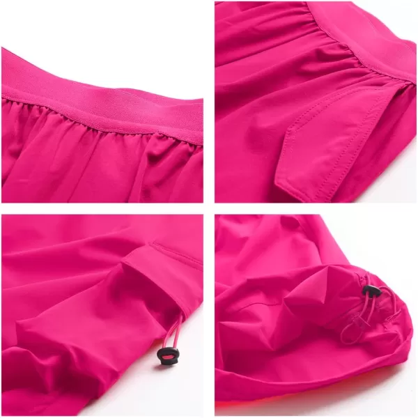 WELAKEN Lightweight Baggy Cargo Pants for Girls Toddler ampamp Kids WaterResistant Utility Parachute Pants with PocketsHot Pink