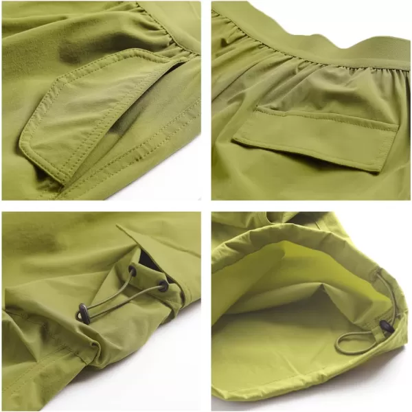 WELAKEN Lightweight Baggy Cargo Pants for Girls Toddler ampamp Kids WaterResistant Utility Parachute Pants with PocketsOlive Green