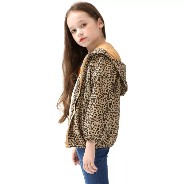 WELAKEN Lightweight Jacket for Girls Kids ampamp Toddler II Girls Print WaterResistant JacketAleopard