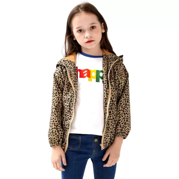 WELAKEN Lightweight Jacket for Girls Kids ampamp Toddler II Girls Print WaterResistant JacketAleopard