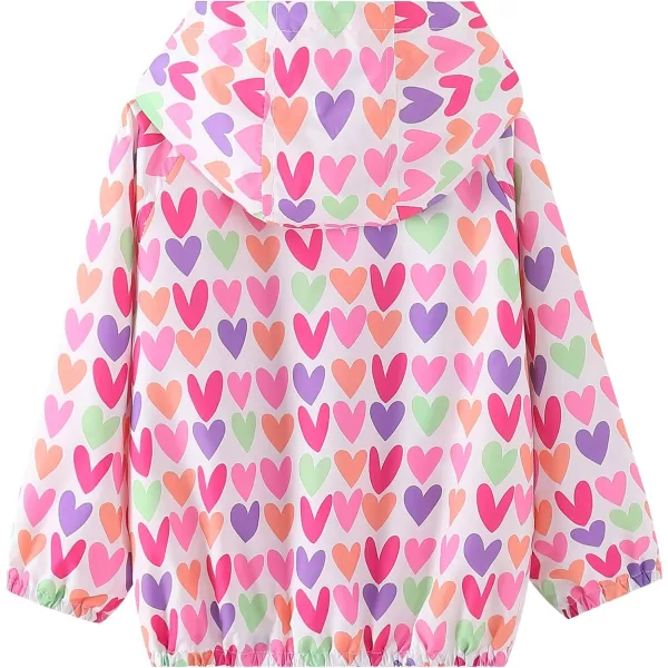 WELAKEN Lightweight Jacket for Girls Kids ampamp Toddler II Girls Print WaterResistant JacketBheart