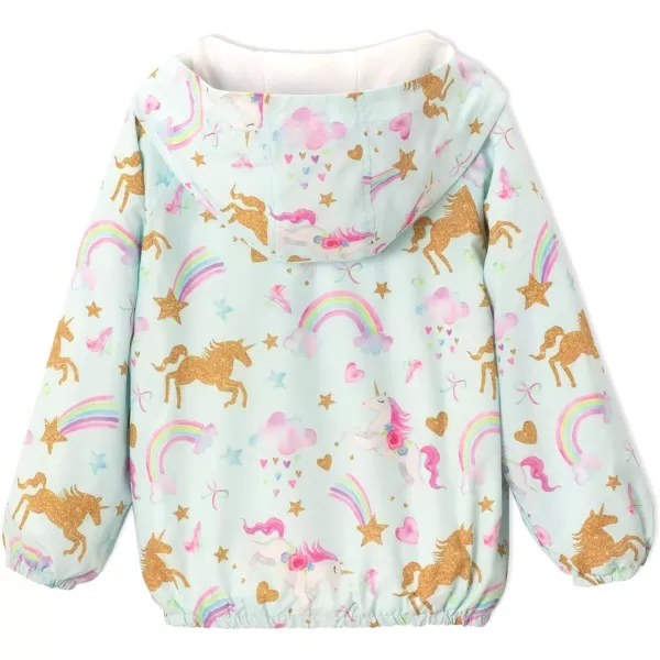 WELAKEN Lightweight Jacket for Girls Kids ampamp Toddler II Girls Print WaterResistant JacketCunicorn