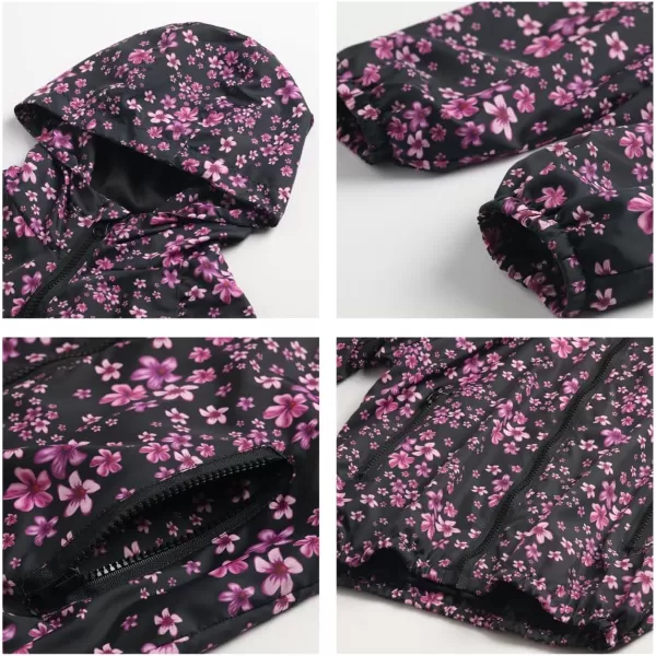 WELAKEN Lightweight Jacket for Girls Kids ampamp Toddler II Girls Print WaterResistant JacketPetals