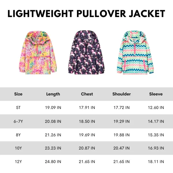 WELAKEN Lightweight Jacket for Girls Kids ampamp Toddler II Girls Print WaterResistant JacketPullover unicorn