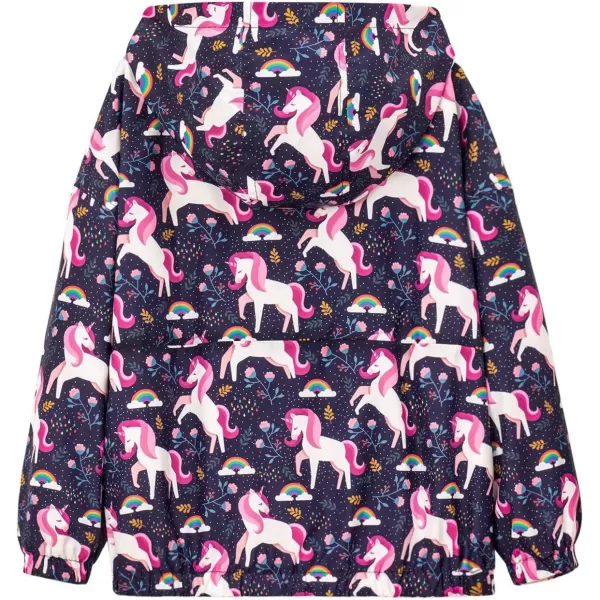 WELAKEN Lightweight Jacket for Girls Kids ampamp Toddler II Girls Print WaterResistant JacketPullover unicorn
