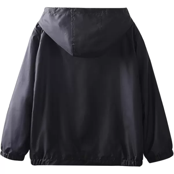 WELAKEN Lightweight Jacket for Girls Kids ampamp Toddler II Girls Print WaterResistant JacketSblack