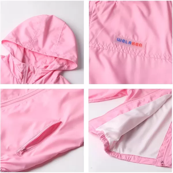 WELAKEN Lightweight Jacket for Girls Kids ampamp Toddler II Girls Print WaterResistant JacketSlight Pink
