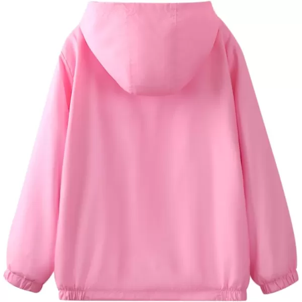 WELAKEN Lightweight Jacket for Girls Kids ampamp Toddler II Girls Print WaterResistant JacketSlight Pink