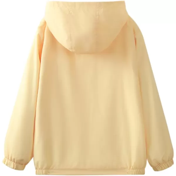 WELAKEN Lightweight Jacket for Girls Kids ampamp Toddler II Girls Print WaterResistant JacketSyellow