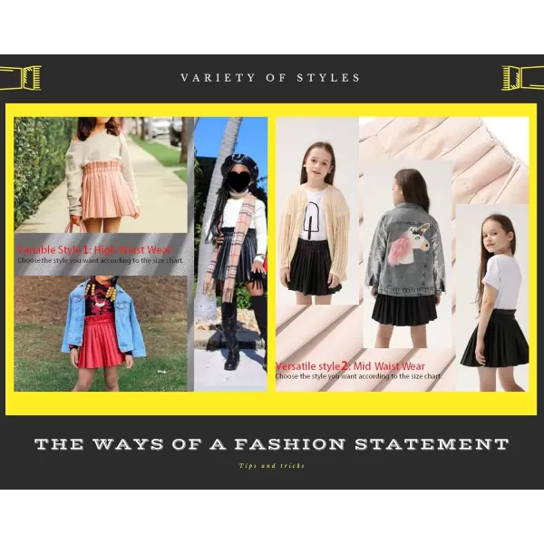 WELAKEN Pu Leather Skirts for Girls Kids ampamp Teen ampamp Toddler ampamp Women Faux Leather Pleated SkirtsCopper