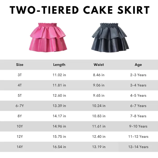 WELAKEN Pu Leather Skirts for Girls Kids ampamp Teen ampamp Toddler ampamp Women Faux Leather Pleated SkirtsDblack layerd