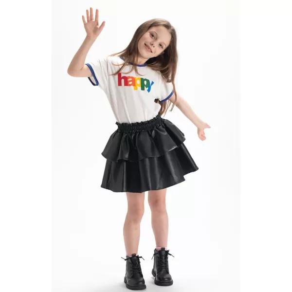 WELAKEN Pu Leather Skirts for Girls Kids ampamp Teen ampamp Toddler ampamp Women Faux Leather Pleated SkirtsDblack layerd
