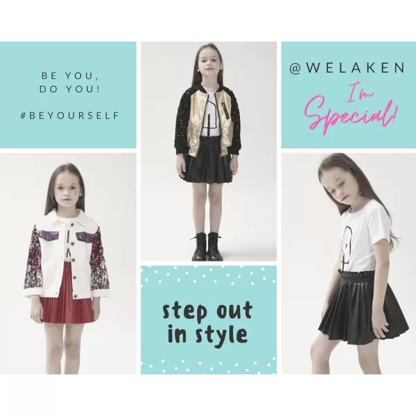 WELAKEN Pu Leather Skirts for Girls Kids ampamp Teen ampamp Toddler ampamp Women Faux Leather Pleated SkirtsGreen