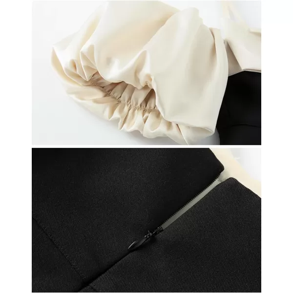 WELAKEN Puffy Sleeve Bowknot Dress for Girls Toddler ampamp Kids II Little Girls Spaghetti Strap Party DressesBlack champagne