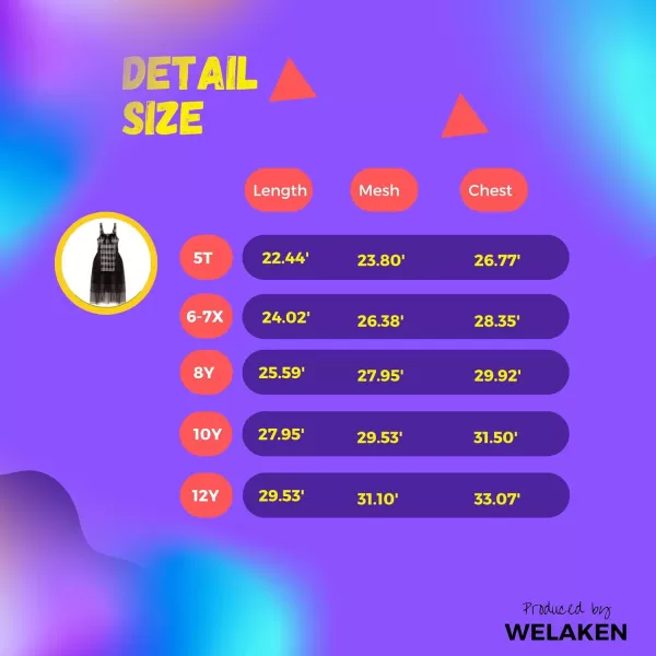 WELAKEN Puffy Sleeve Bowknot Dress for Girls Toddler ampamp Kids II Little Girls Spaghetti Strap Party DressesBlack plaid