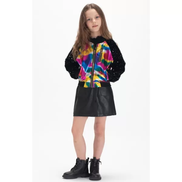 WELAKEN Sequin Jacket for Girls II Kid ampamp Toddler lightweight Flight Jacket Kids Bomber JacketBleopard