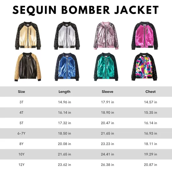 WELAKEN Sequin Jacket for Girls II Kid ampamp Toddler lightweight Flight Jacket Kids Bomber JacketBlue