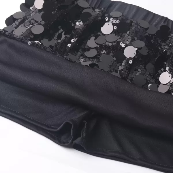 WELAKEN Sparkly Sequin Skirt for Girls Toddler ampamp Kids II Little Girls Elastic Waistband SkirtsAglitter black