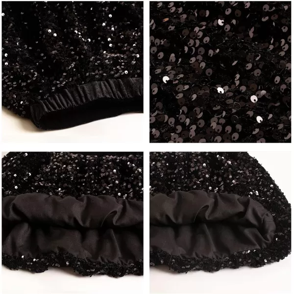 WELAKEN Sparkly Sequin Skirt for Girls Toddler ampamp Kids II Little Girls Elastic Waistband SkirtsBlack bubble