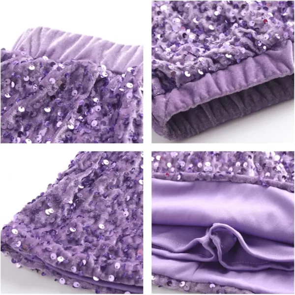 WELAKEN Sparkly Sequin Skirt for Girls Toddler ampamp Kids II Little Girls Elastic Waistband SkirtsPurple minipencil