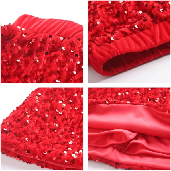 WELAKEN Sparkly Sequin Skirt for Girls Toddler ampamp Kids II Little Girls Elastic Waistband SkirtsRed minipencil