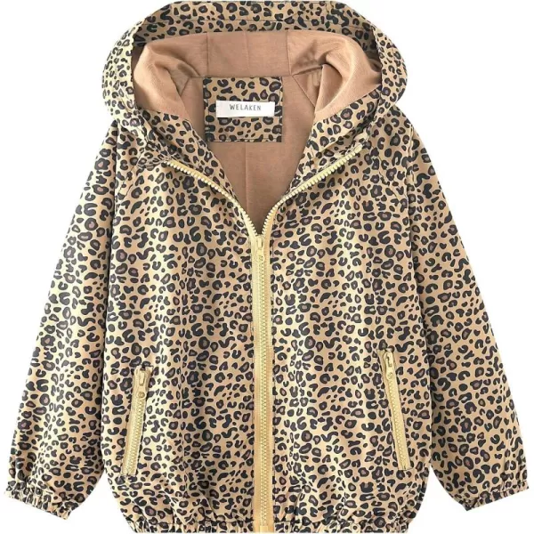WELAKEN Lightweight Jacket for Girls Kids ampamp Toddler II Girls Print WaterResistant JacketAleopard